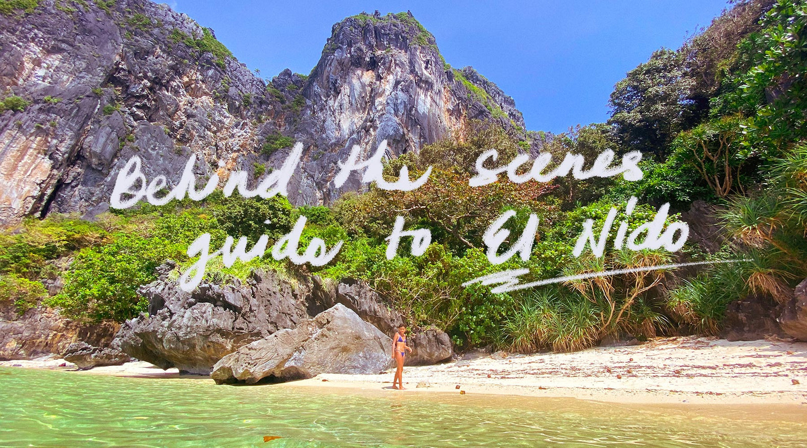 Spectacular view of the Crystal clear water and towering limestones of El Nido Phlippines